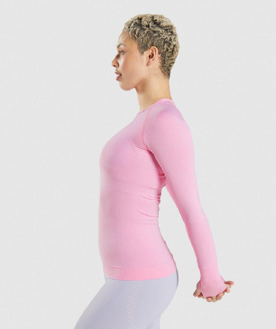 Gymshark Vital Seamless 2.0 Ženske Dugi Rukav Roze | HR 3533AHK